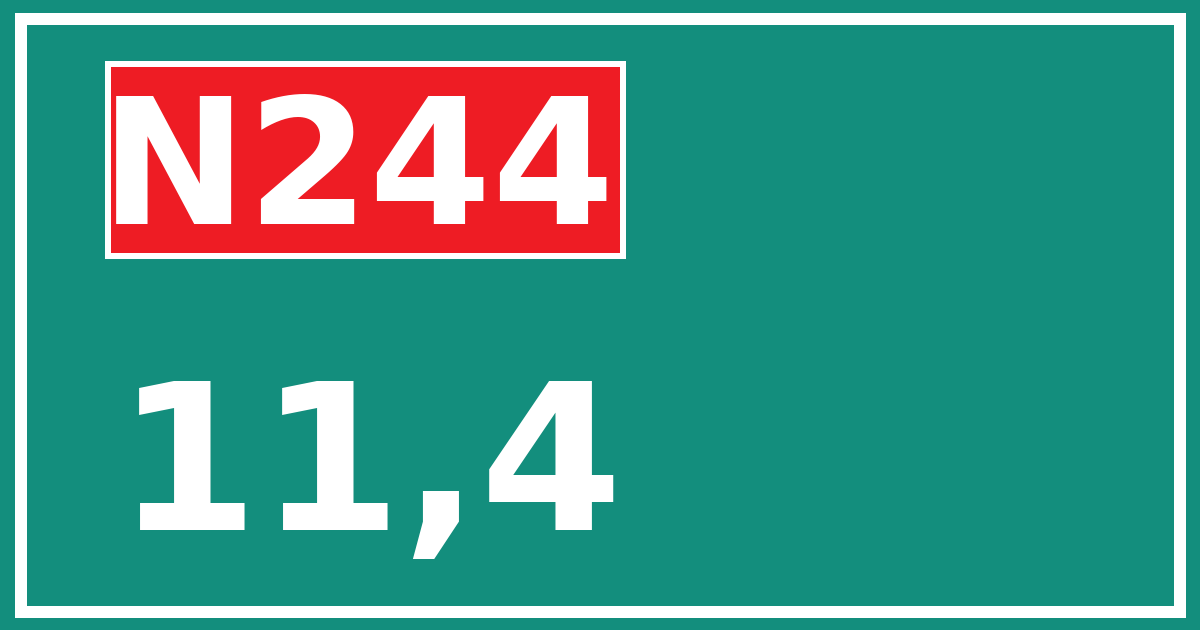 Hectometerbord N244 11,4