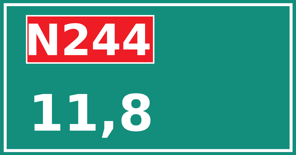Hectometerbord N244 11,8