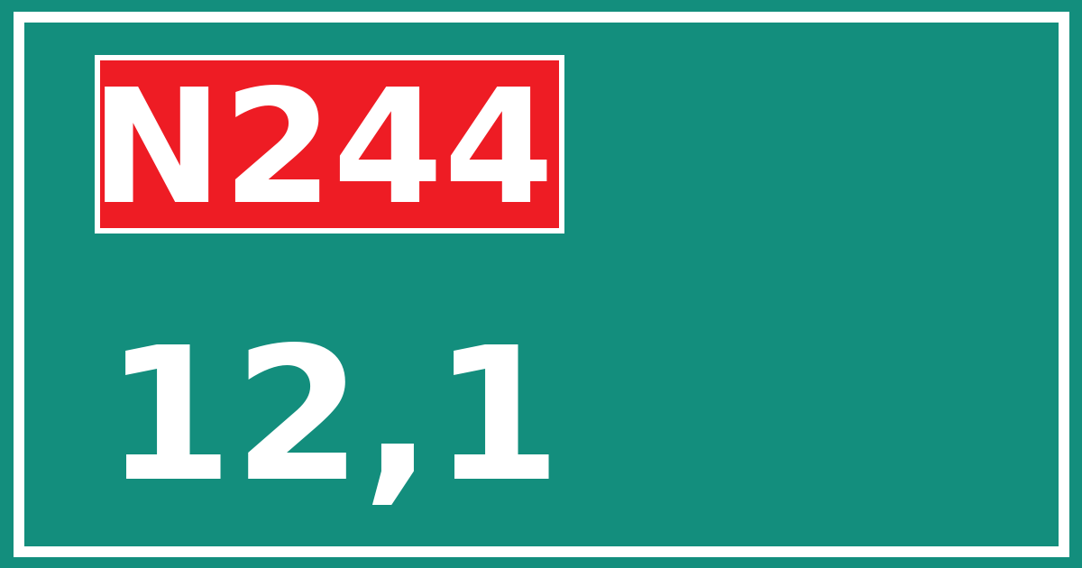 Hectometerbord N244 12,1
