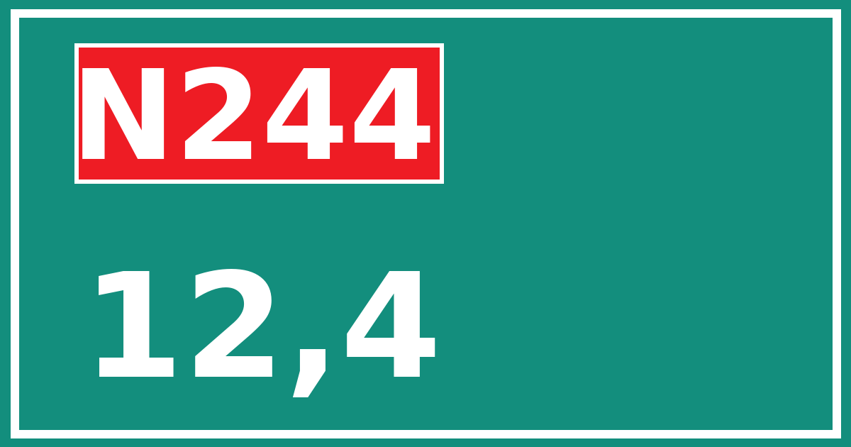 Hectometerbord N244 12,4