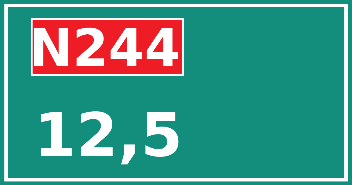 Hectometerbord N244 12,5
