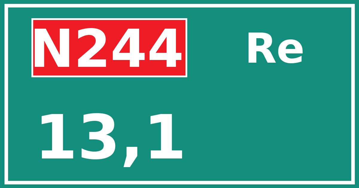 Hectometerbord N244 13,1 zijde Re