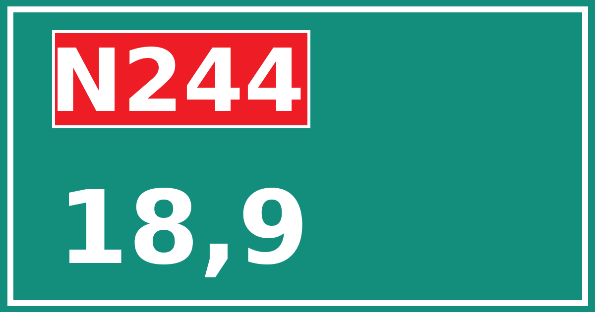 Hectometerbord N244 18,9