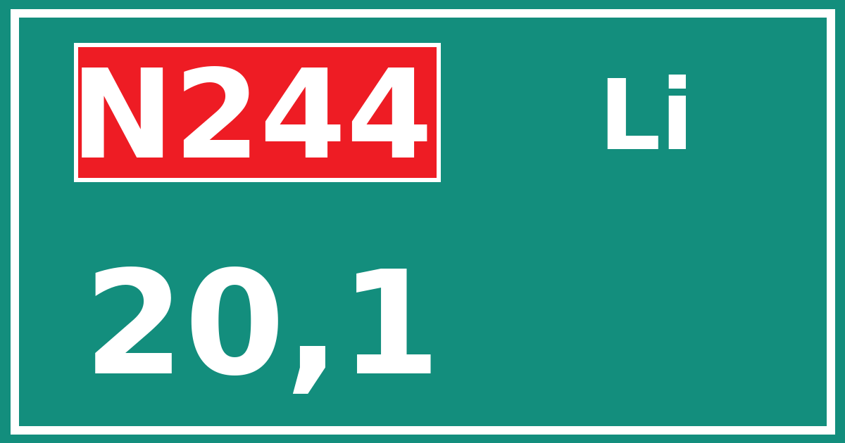 Hectometerbord N244 20,1 zijde Li
