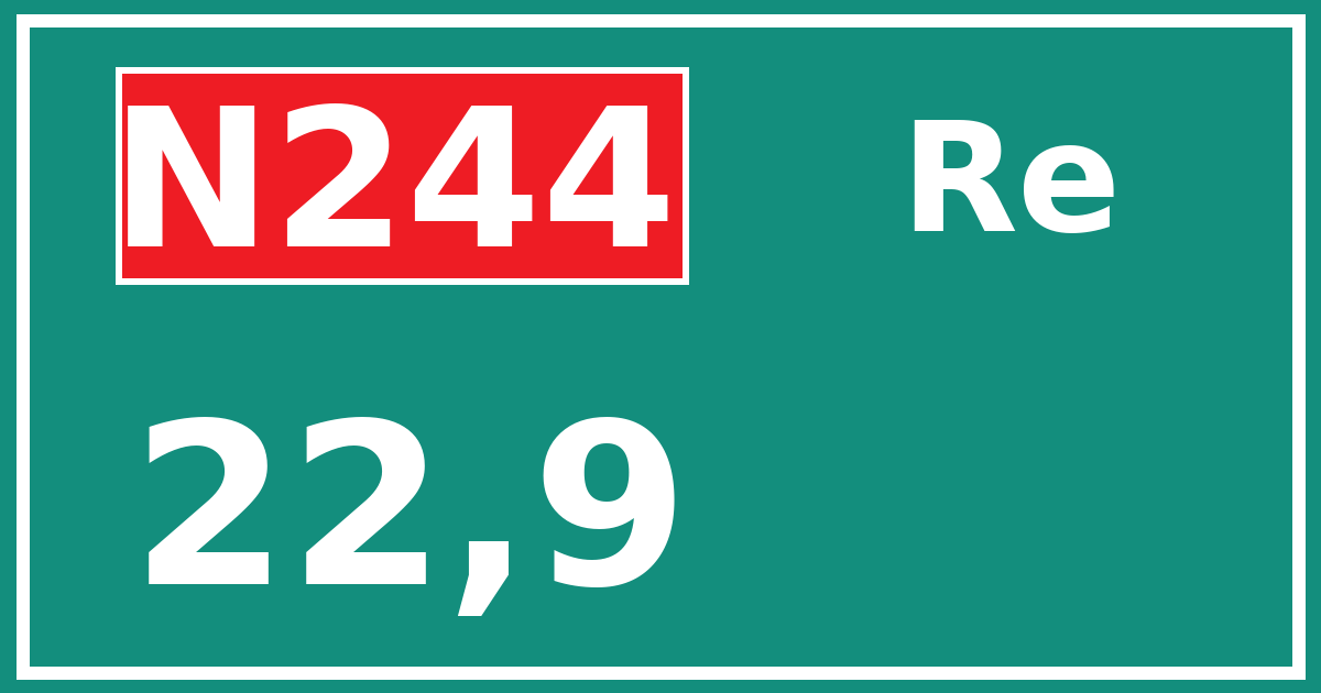 Hectometerbord N244 22,9 zijde Re