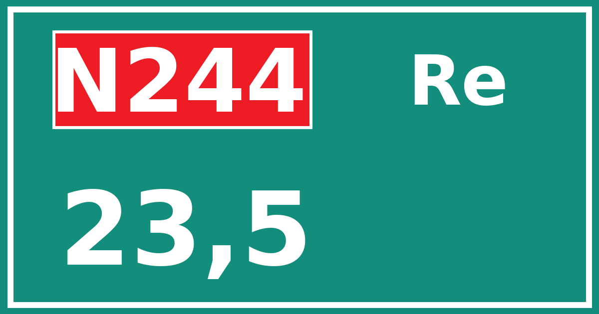 Hectometerbord N244 23,5 zijde Re