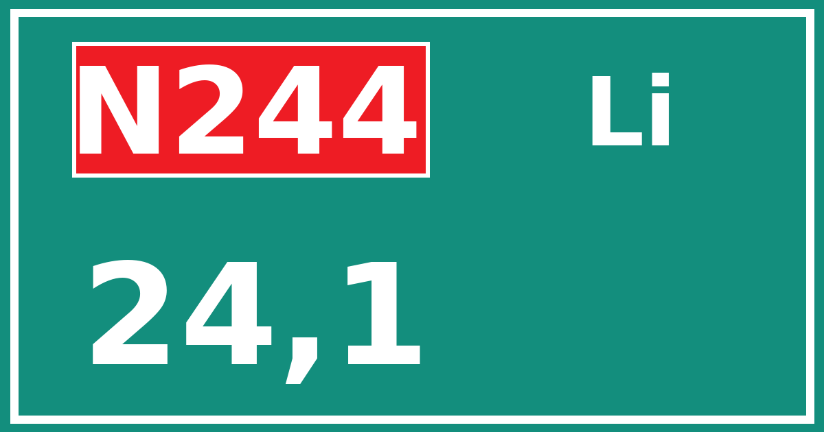 Hectometerbord N244 24,1 zijde Li
