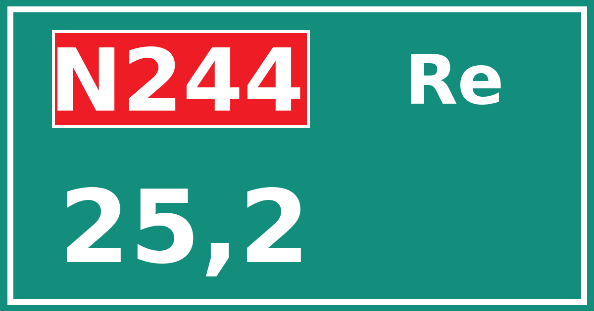 Hectometerbord N244 25,2 zijde Re