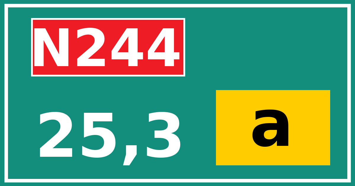 Hectometerbord N244 25,3 letter a