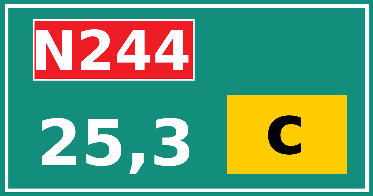 Hectometerbord N244 25,3 letter c