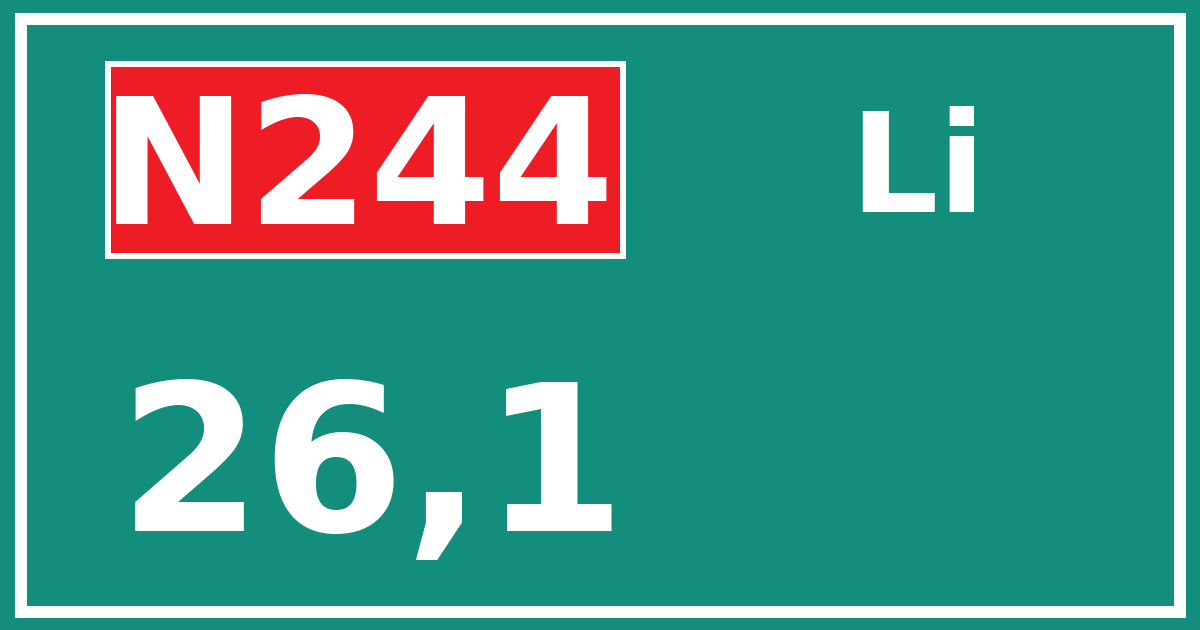 Hectometerbord N244 26,1 zijde Li