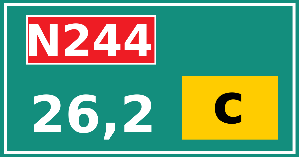 Hectometerbord N244 26,2 letter c