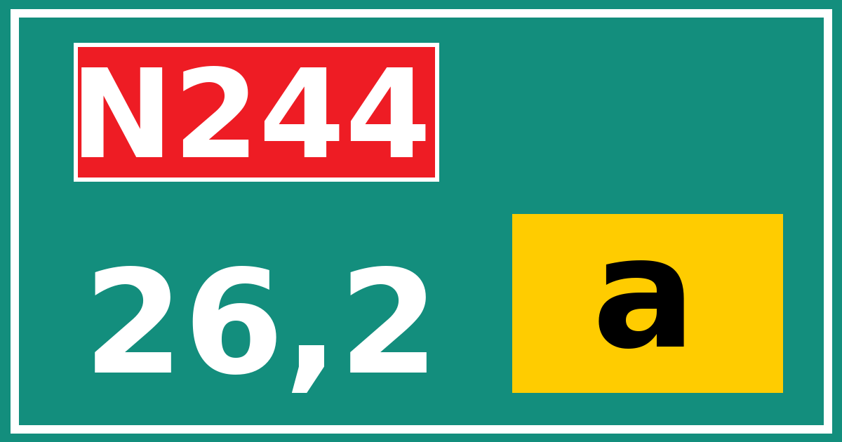 Hectometerbord N244 26,2 letter a