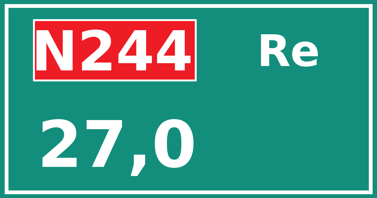 Hectometerbord N244 27,0 zijde Re