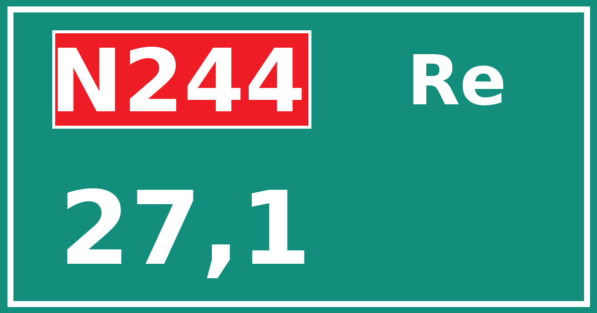 Hectometerbord N244 27,1 zijde Re