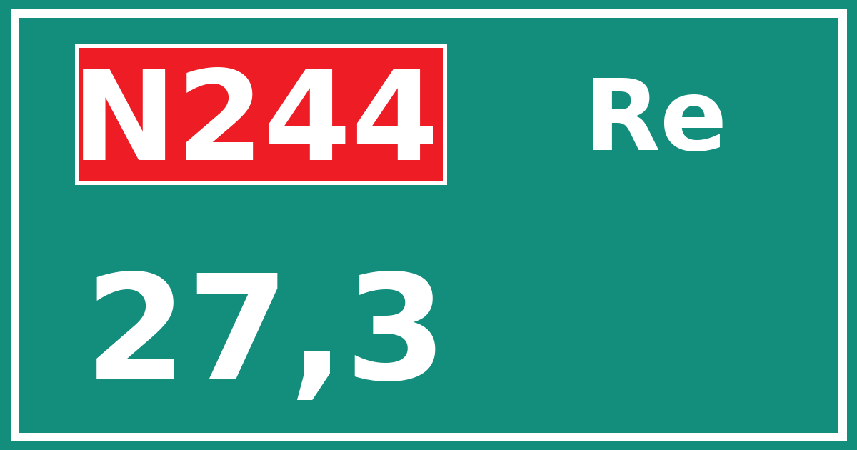 Hectometerbord N244 27,3 zijde Re