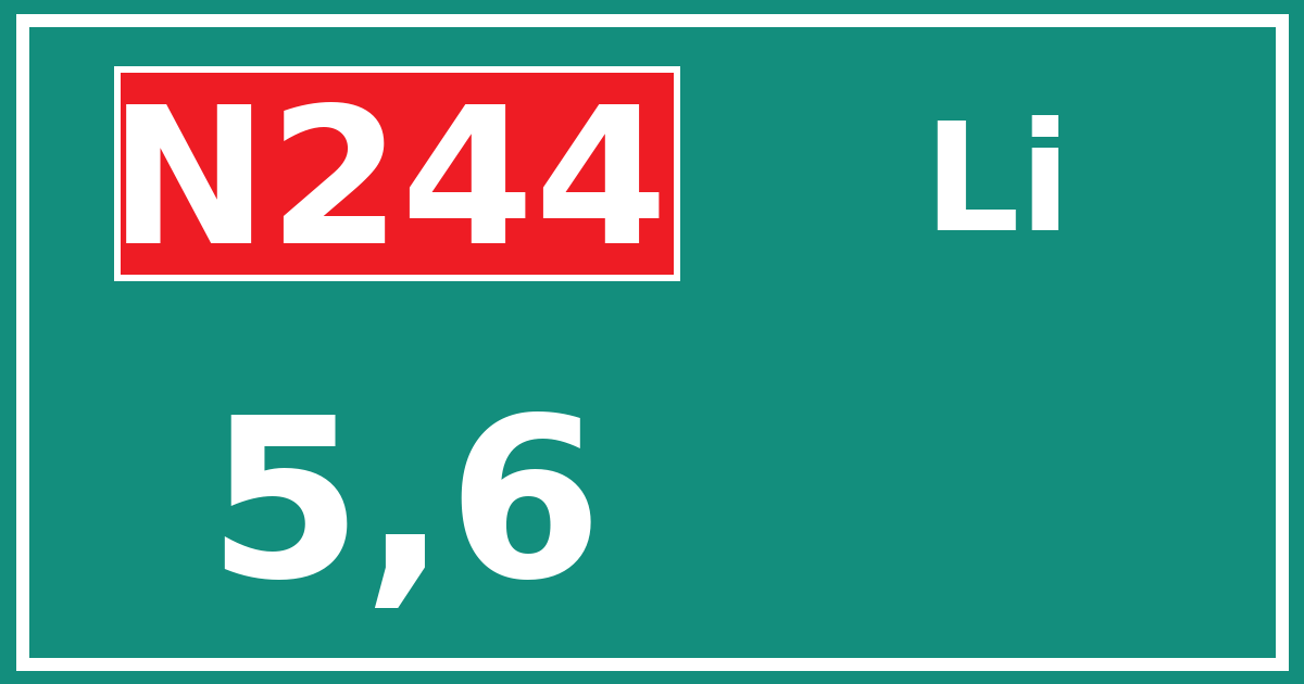 Hectometerbord N244 5,6 zijde Li