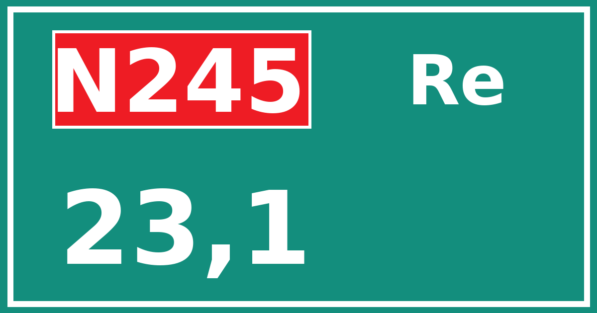Hectometerbord N245 23,1 zijde Re