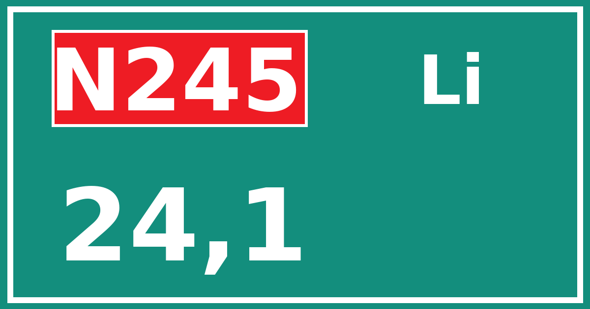 Hectometerbord N245 24,1 zijde Li