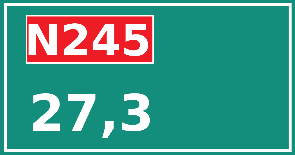 Hectometerbord N245 27,3