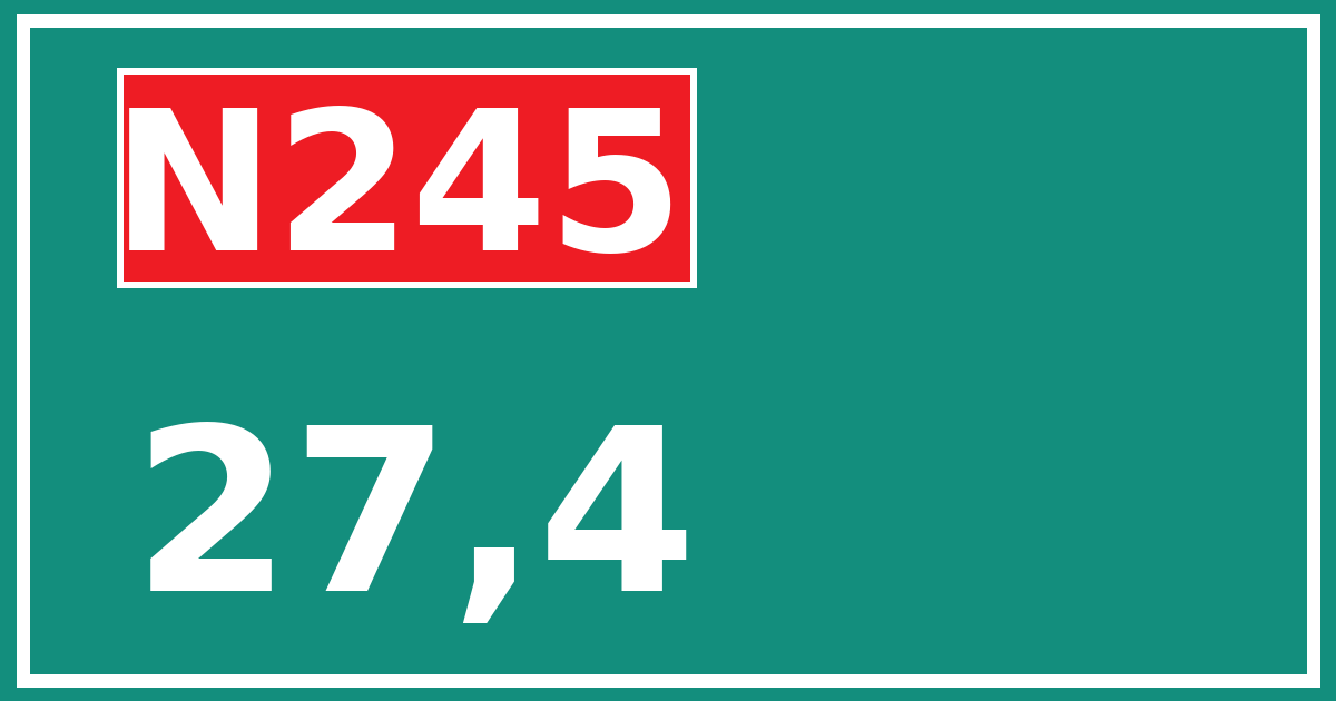 Hectometerbord N245 27,4