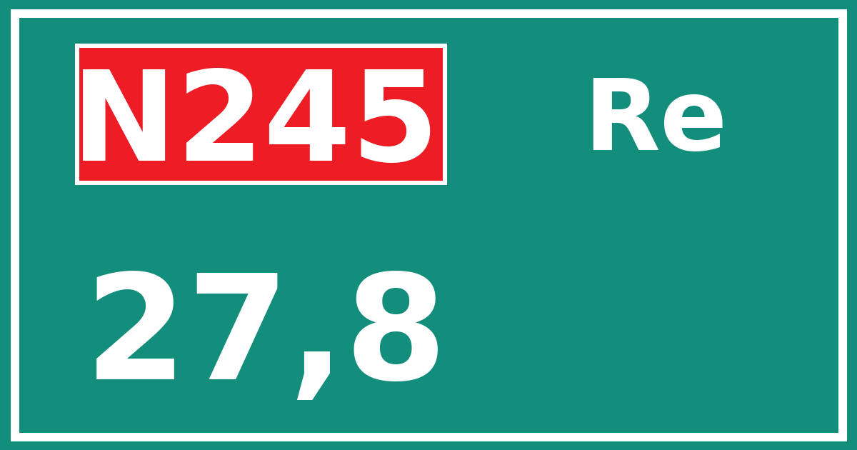 Hectometerbord N245 27,8 zijde Re