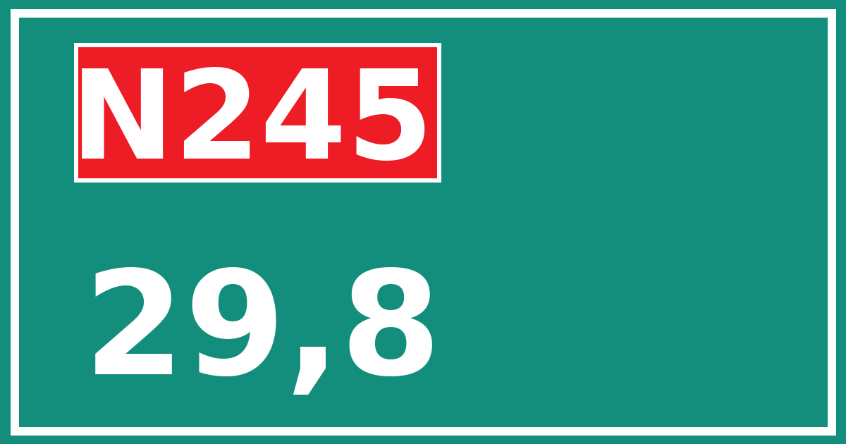 Hectometerbord N245 29,8