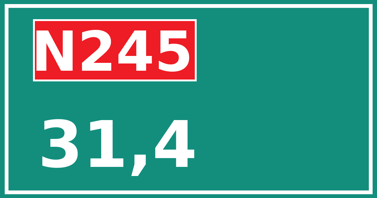 Hectometerbord N245 31,4