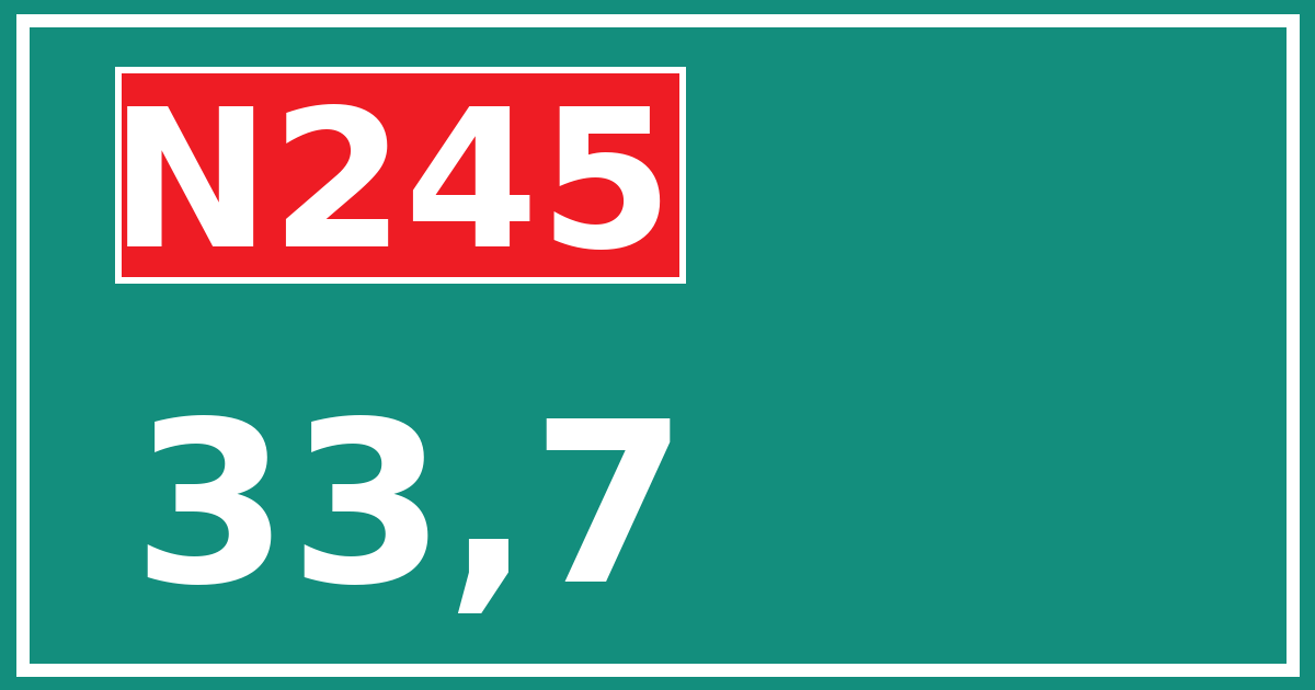 Hectometerbord N245 33,7
