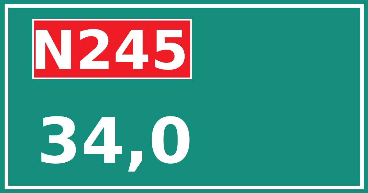 Hectometerbord N245 34,0
