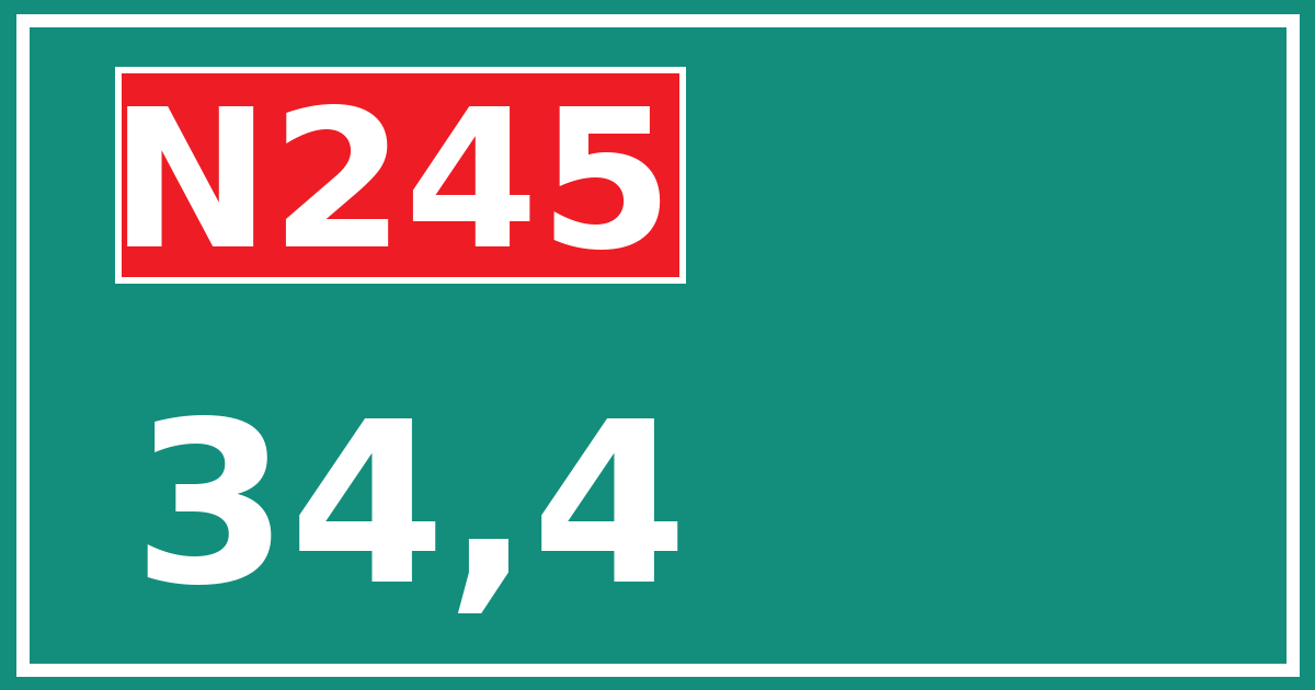 Hectometerbord N245 34,4