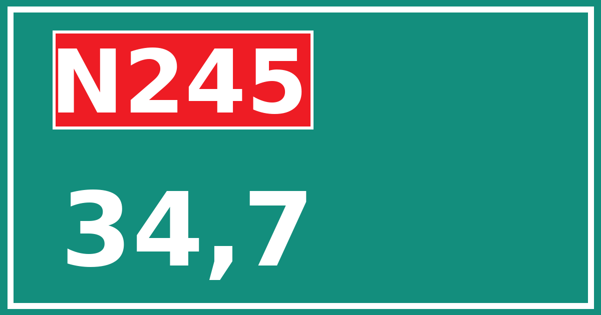 Hectometerbord N245 34,7