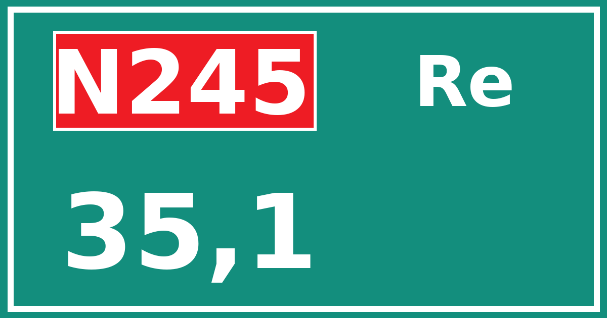 Hectometerbord N245 35,1 zijde Re