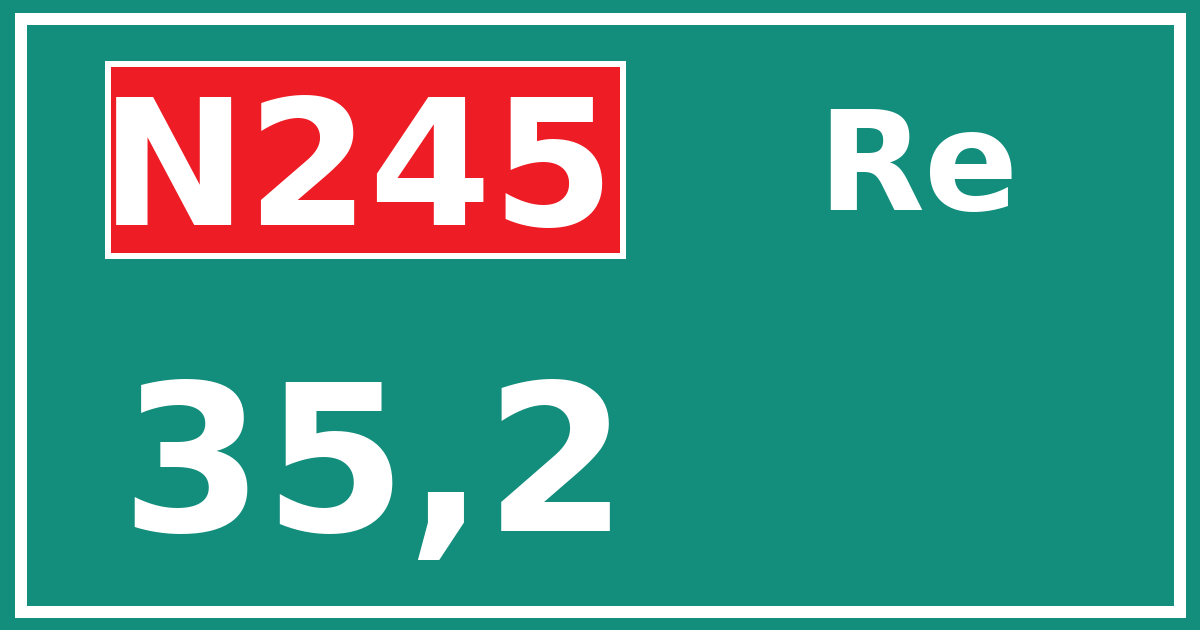 Hectometerbord N245 35,2 zijde Re