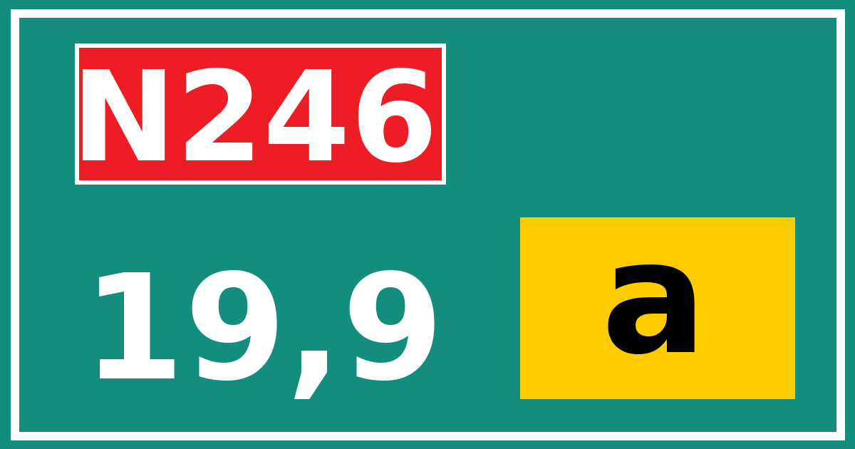 Hectometerbord N246 19,9 letter a