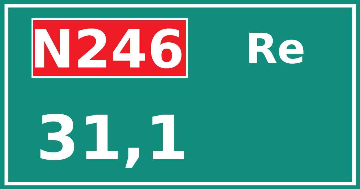 Hectometerbord N246 31,1 zijde Re