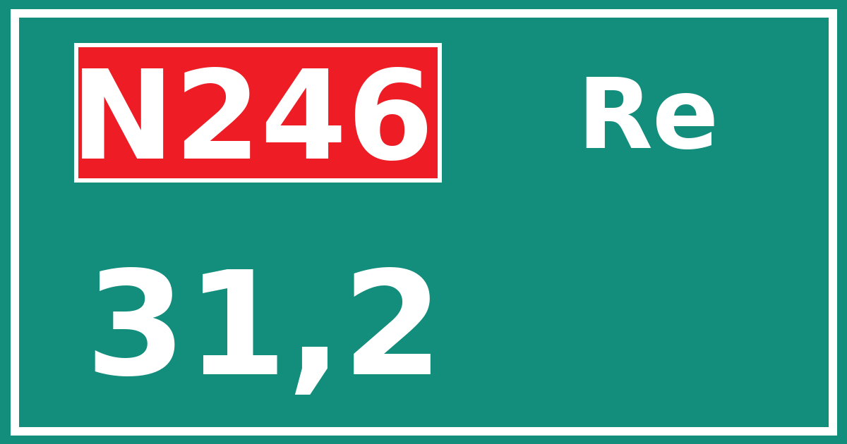 Hectometerbord N246 31,2 zijde Re