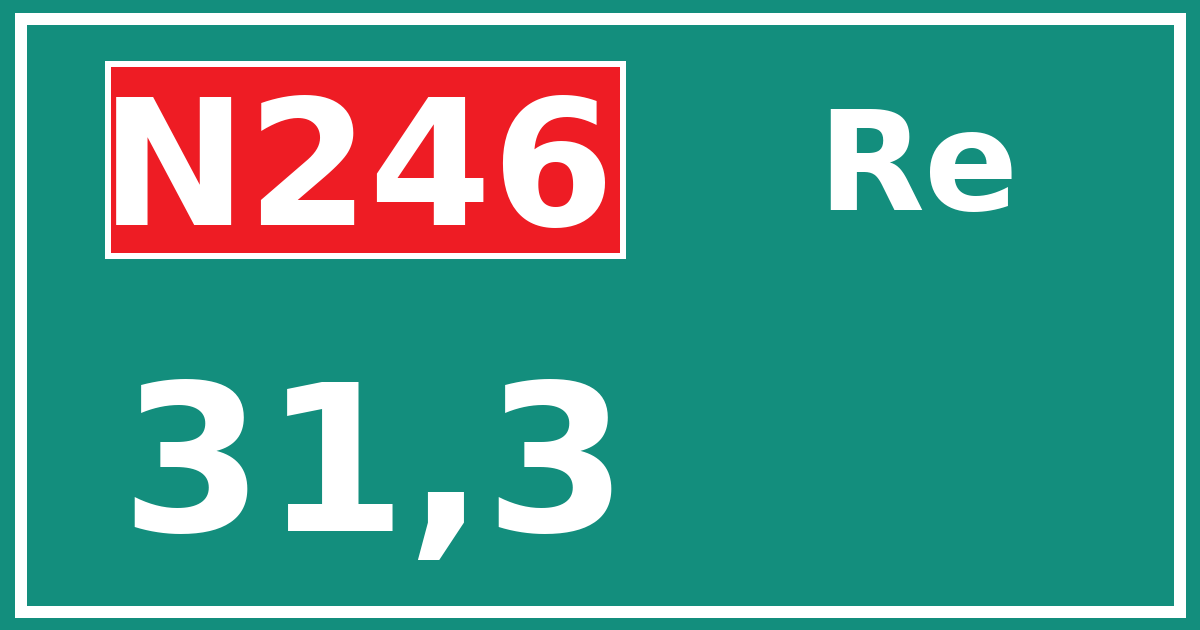 Hectometerbord N246 31,3 zijde Re