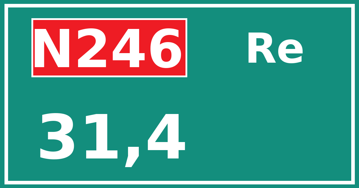 Hectometerbord N246 31,4 zijde Re