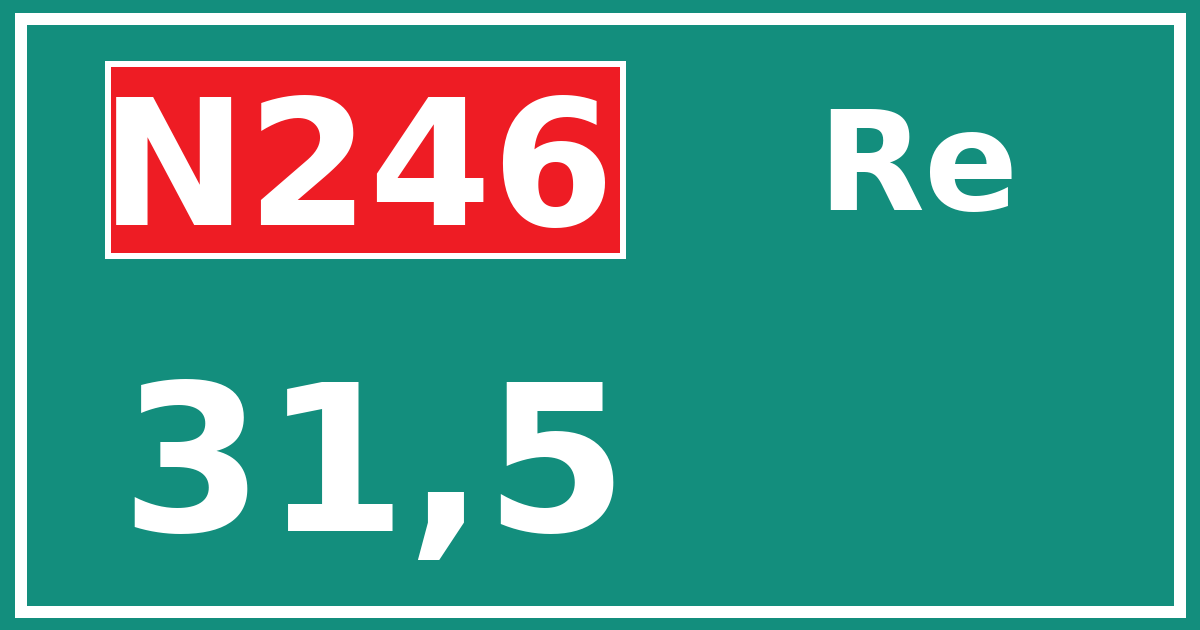 Hectometerbord N246 31,5 zijde Re