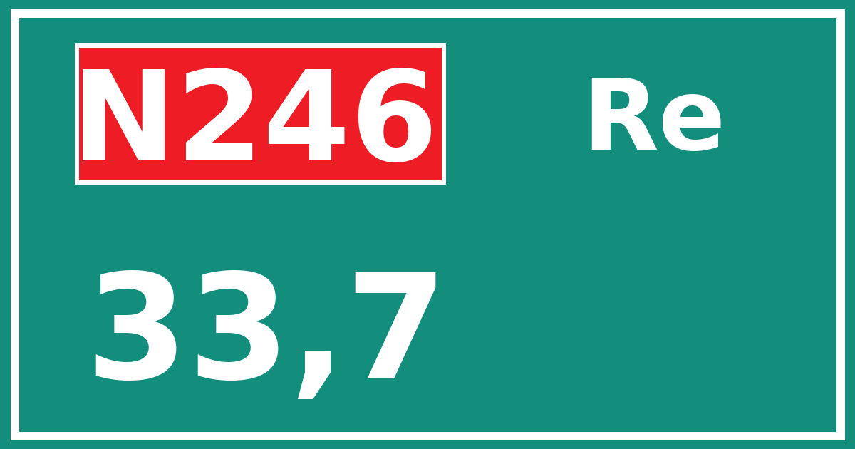 Hectometerbord N246 33,7 zijde Re