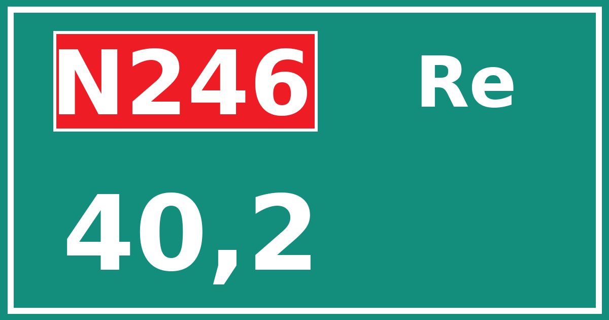 Hectometerbord N246 40,2 zijde Re