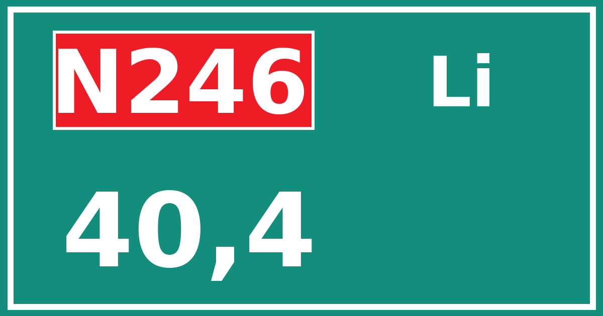 Hectometerbord N246 40,4 zijde Li