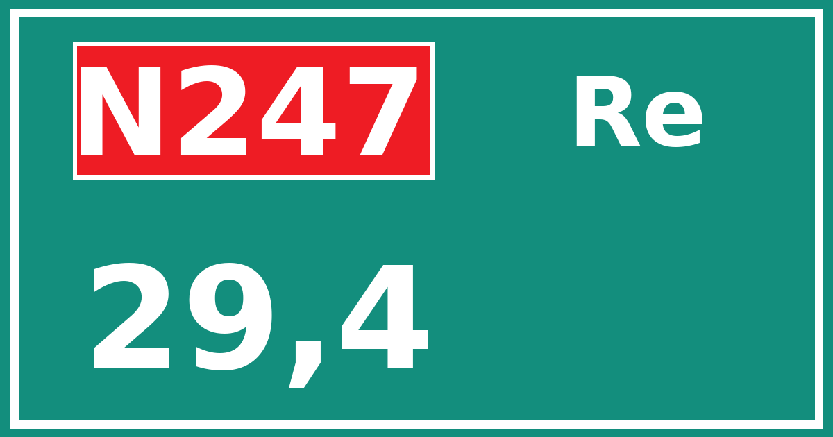 Hectometerbord N247 29,4 zijde Re