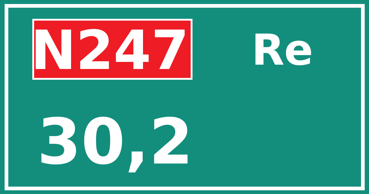 Hectometerbord N247 30,2 zijde Re