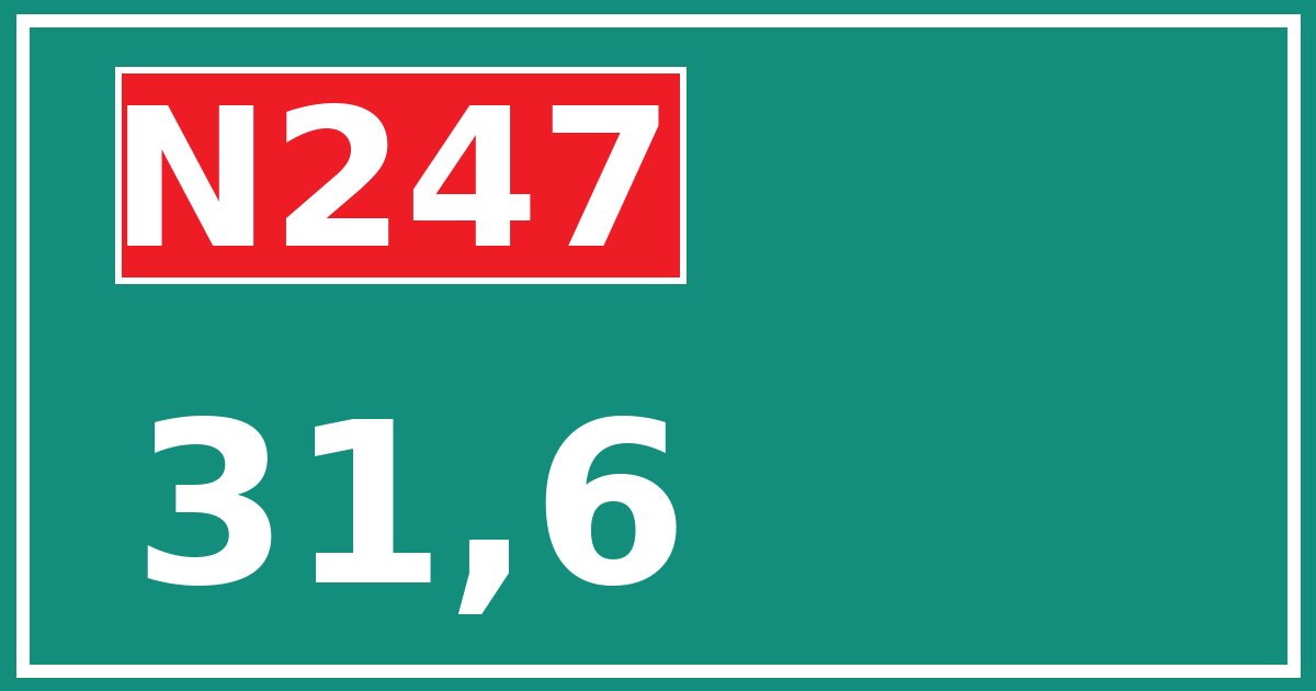 Hectometerbord N247 31,6