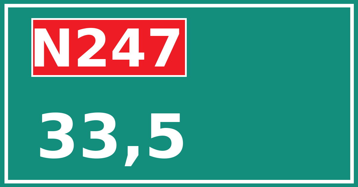 Hectometerbord N247 33,5