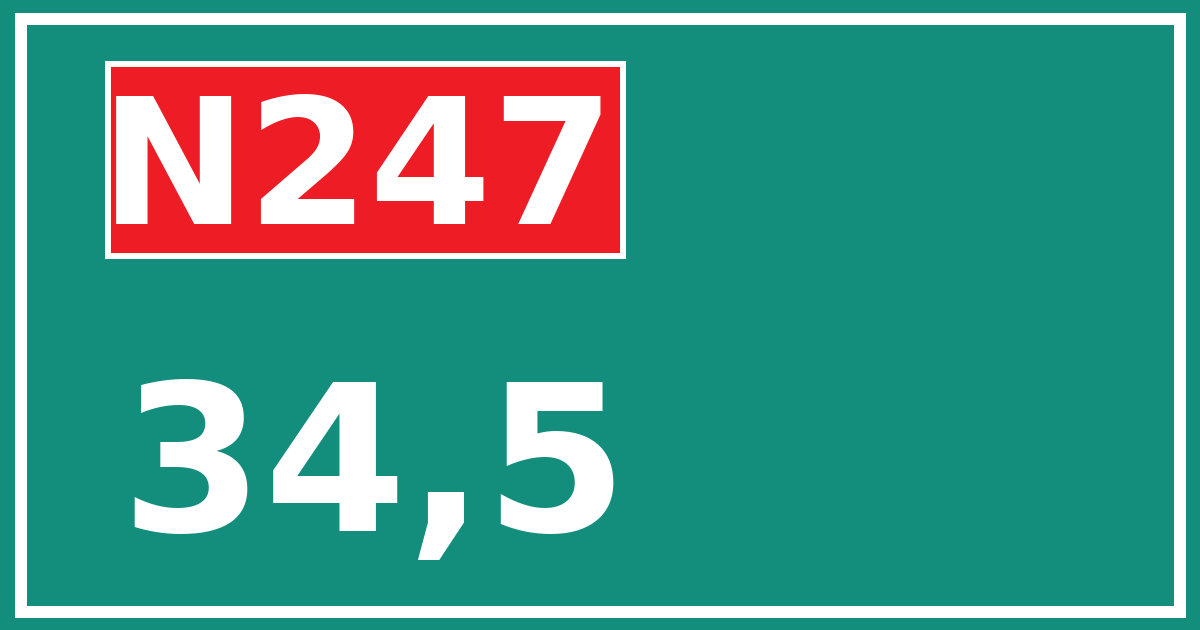 Hectometerbord N247 34,5