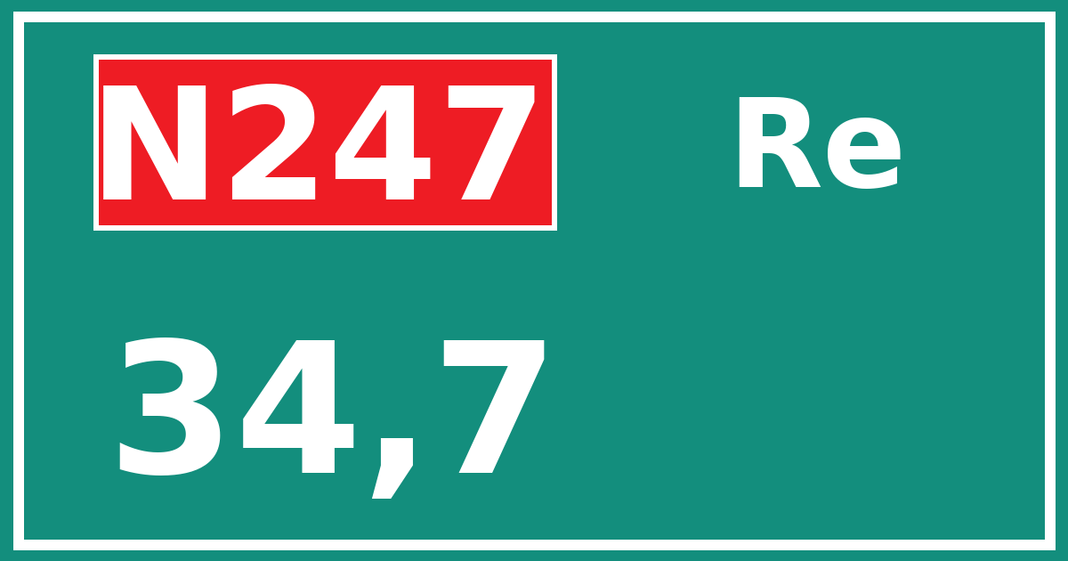 Hectometerbord N247 34,7 zijde Re