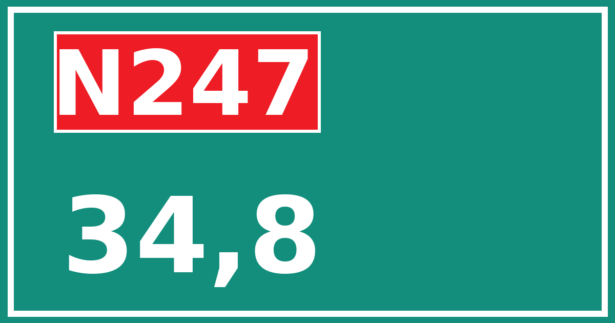 Hectometerbord N247 34,8